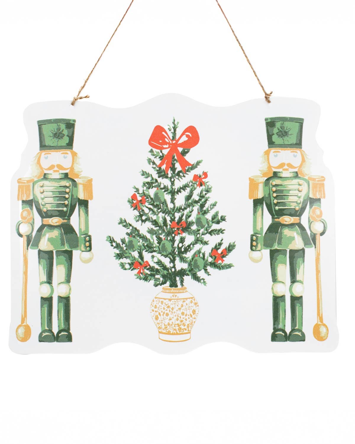 Watercolor Nutcracker Door Hanger   Green/Multi   19.75x15