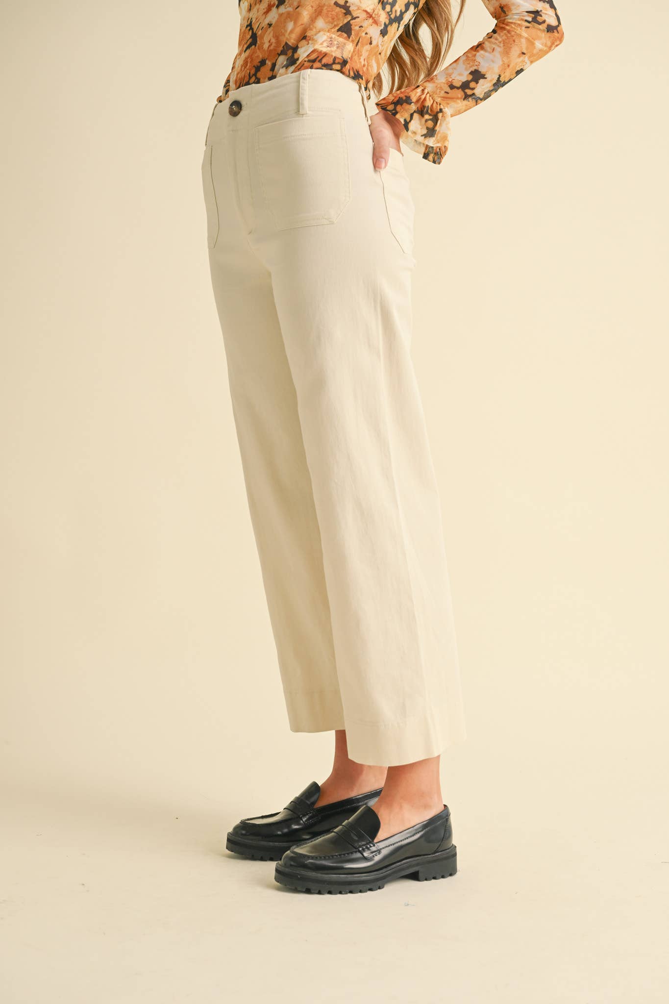 HIGH WAIST CROPPED WIDE LEG PANTS MP3303
