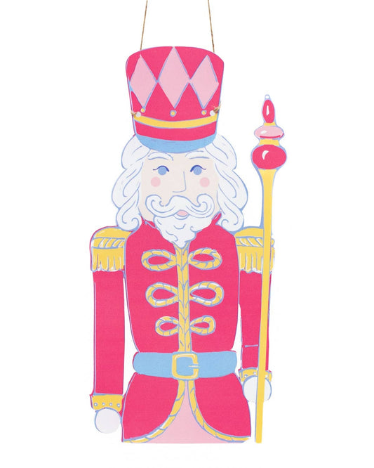 Candy Nutcracker Door Hanger   Pink   10.5x20.75