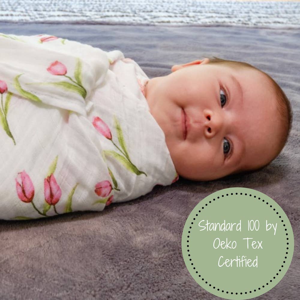 Tulip Garden Baby Muslin Swaddle Blanket