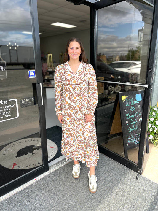 Jodifl Dresses Mocha/Mustard Prntd