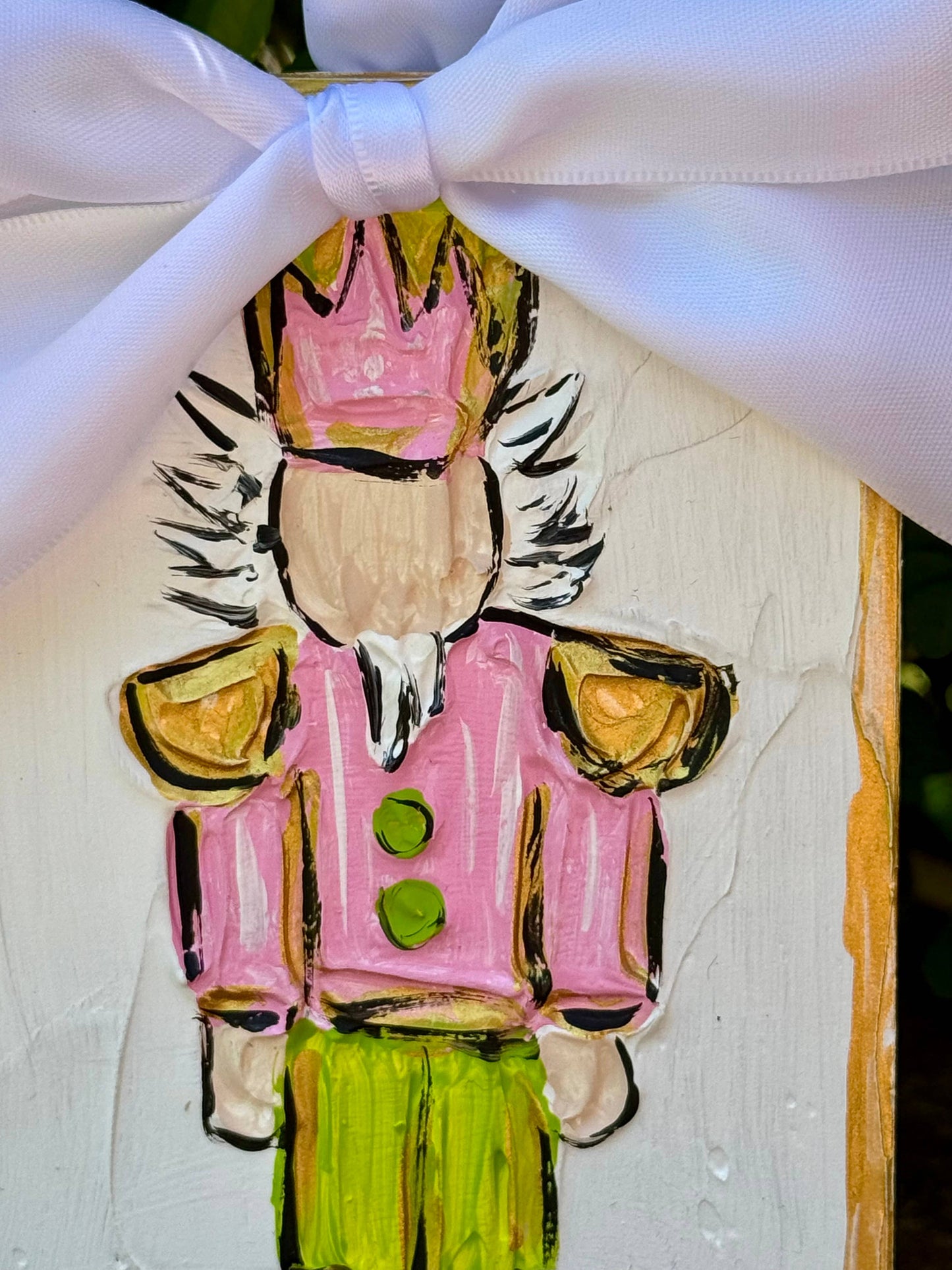 Nutcracker textured hand painted Christmas ornament 