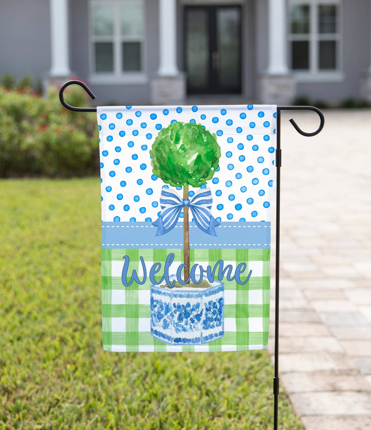 Garden Flag - Welcome Topiary