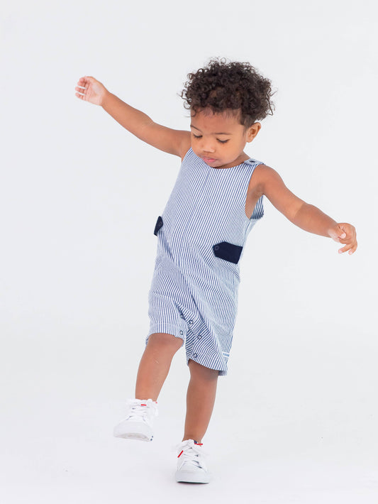 Baby Boys Classic Blue Seersucker Classic Jon Jon