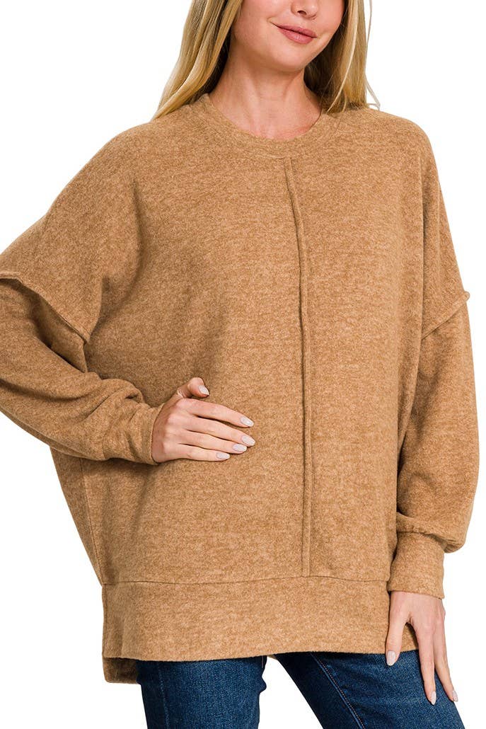 Brushed Melange Hacci Oversized Sweater