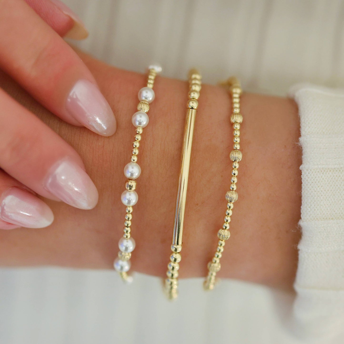 JAMIE | Anti-Tarnish Stretchy 14K Gold Filled Bracelet