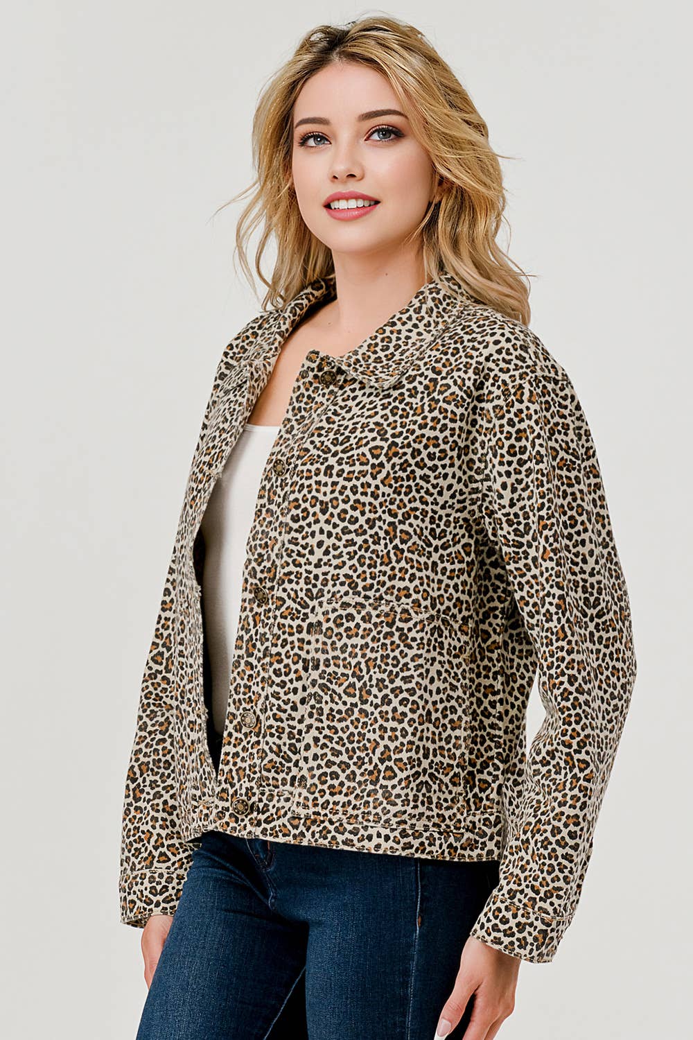Leopard Print, Animal Print Denim Jacket