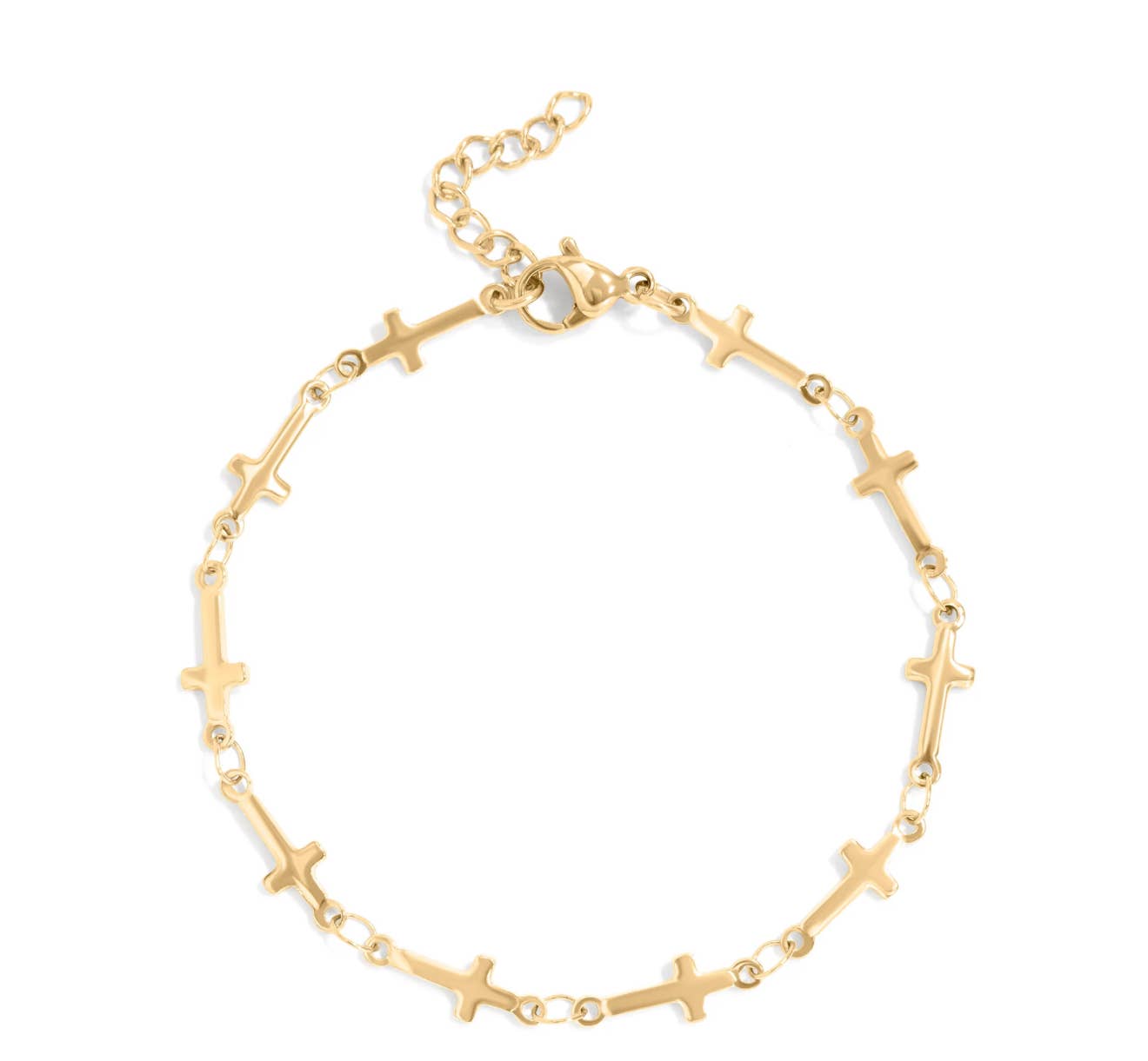 Parker cross charm chain bracelet | 18k gold plated