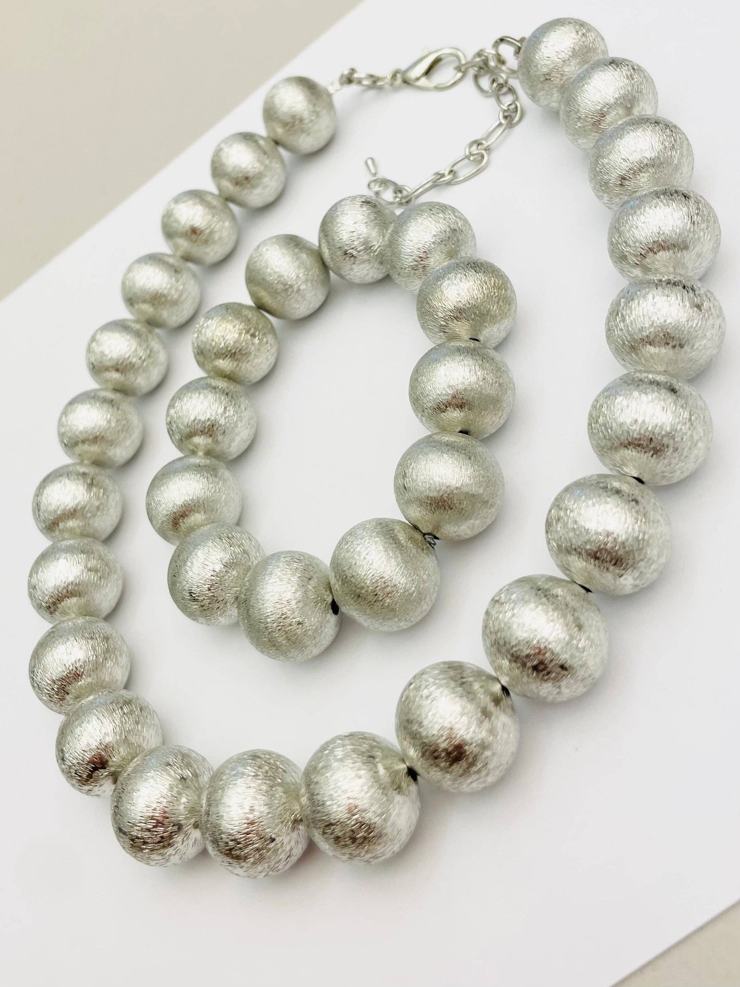 CHIC - BIG Ball Necklace (brushed silver) NK423