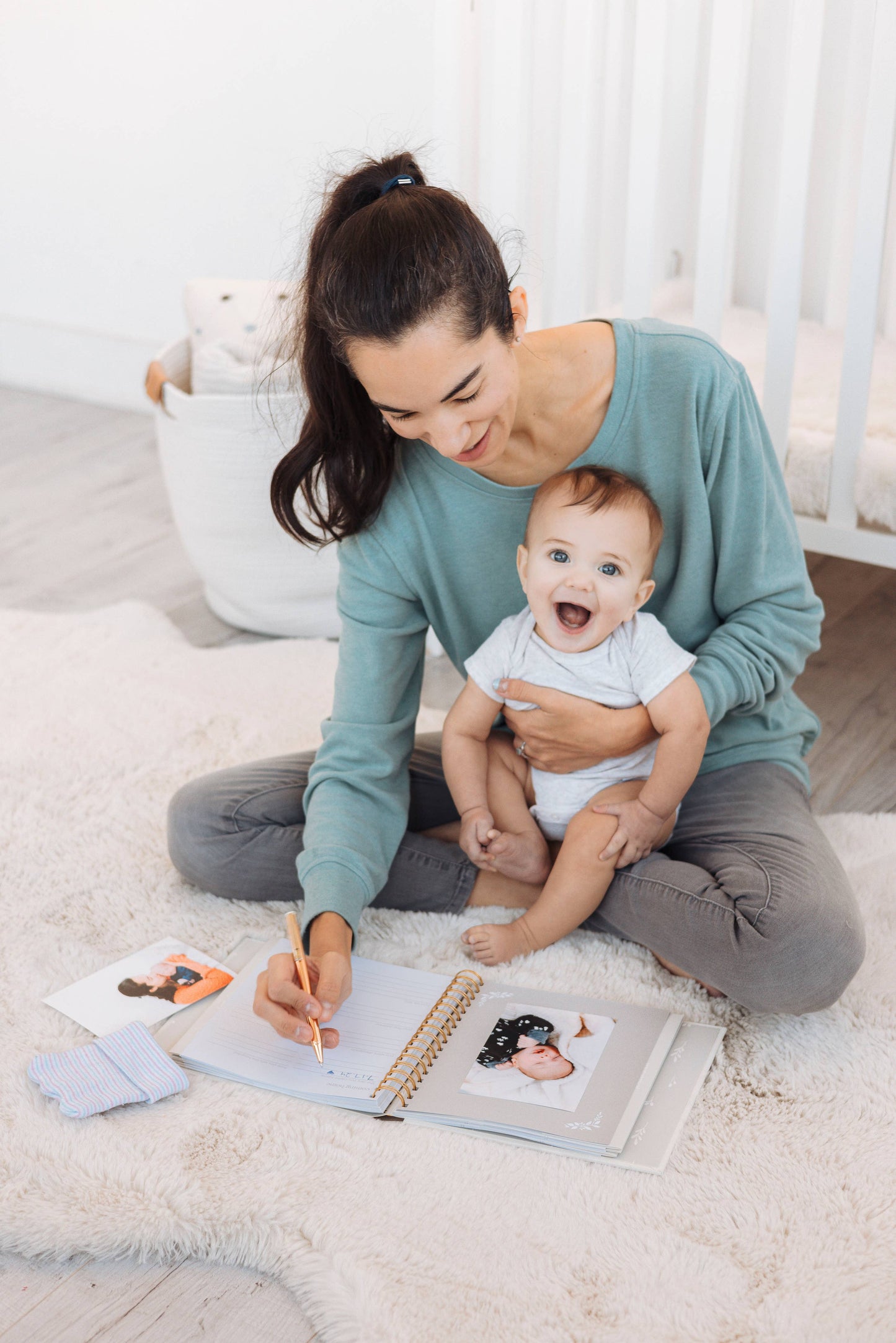 Deer Print Square Baby Book, Memory Book