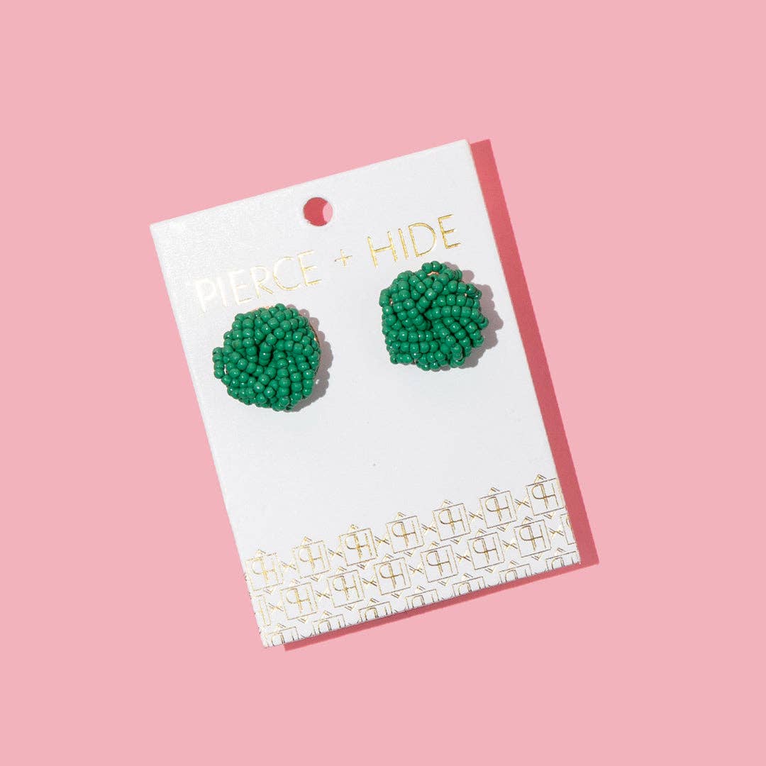 Custom Beaded Knot Stud Earrings | Knotted Stud