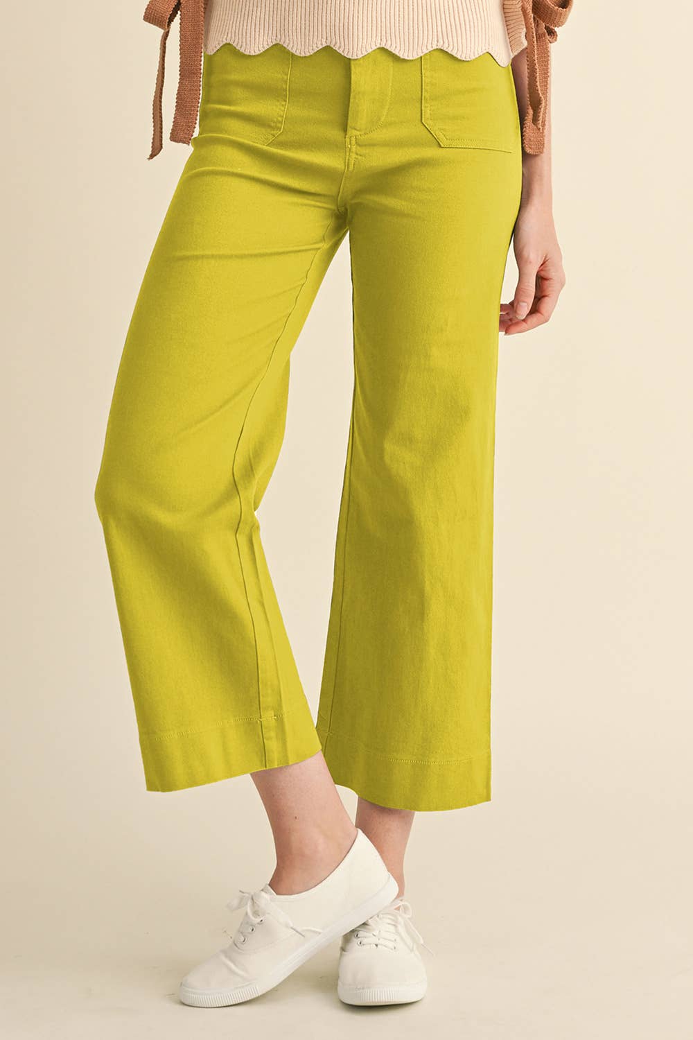 HIGH WAIST CROPPED WIDE LEG PANTS MP3303
