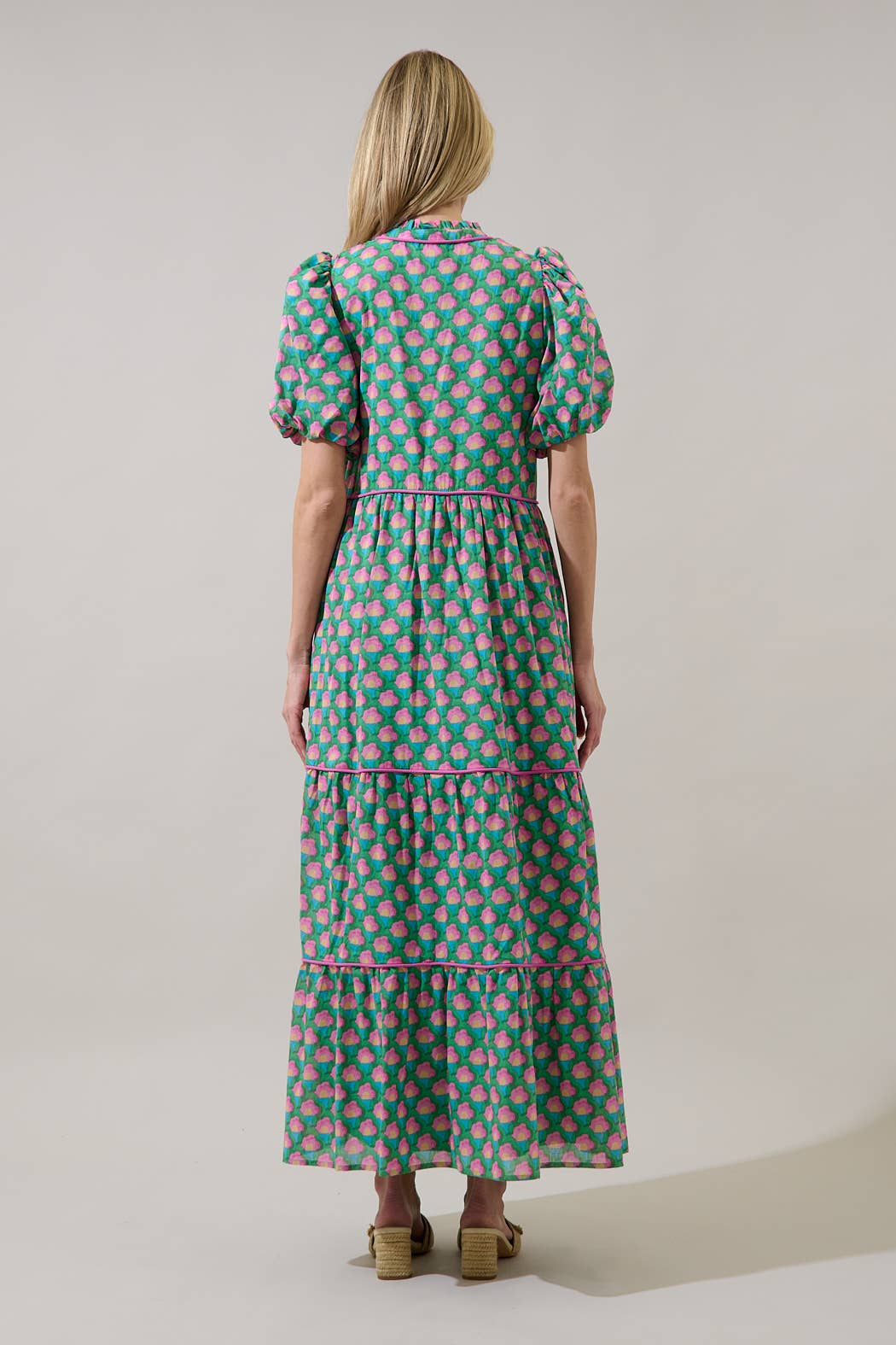 Gercy Abstract Renley Tiered Maxi Dress