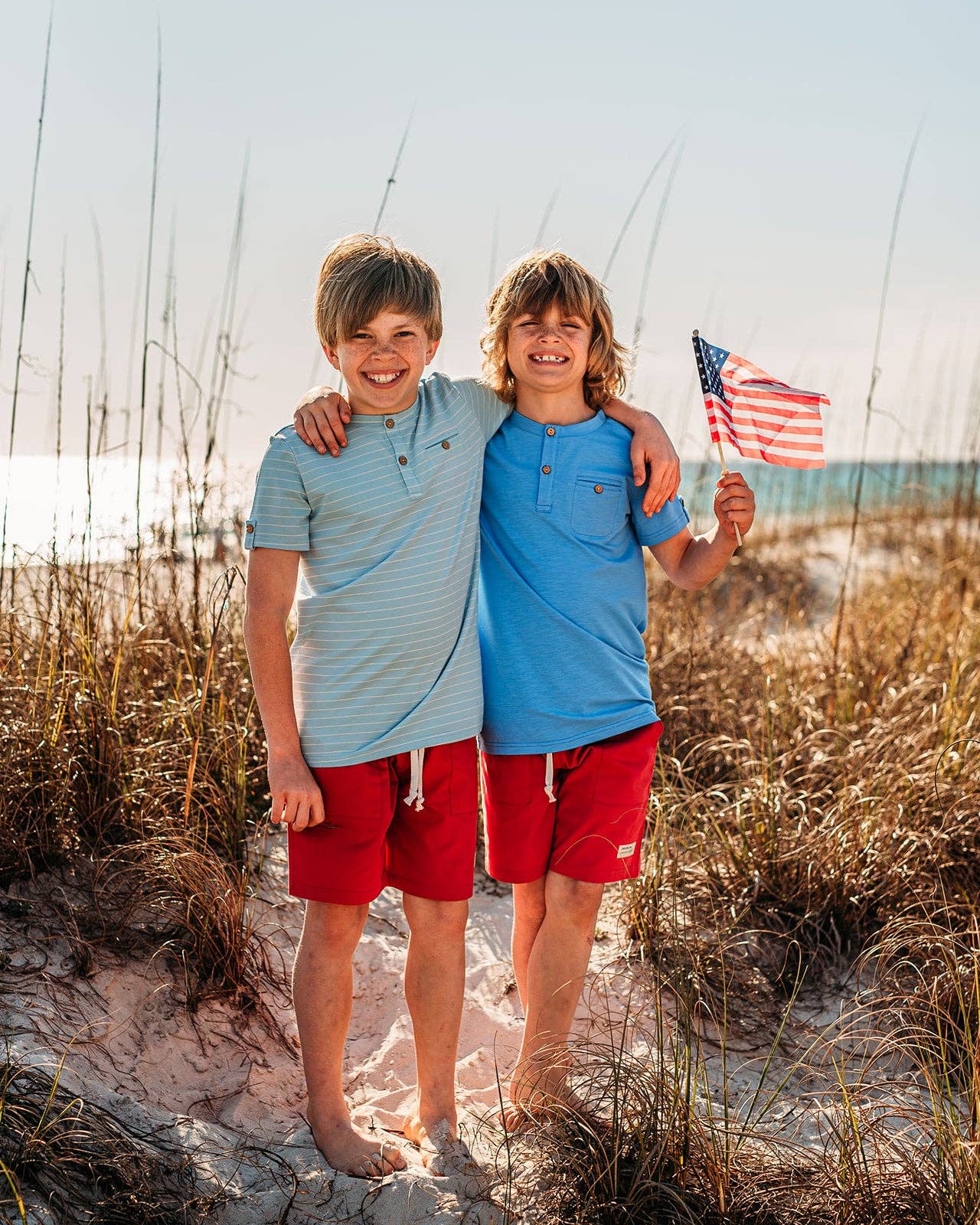 Boys Red Drawstring Shorts, Pockets, Above the knee
