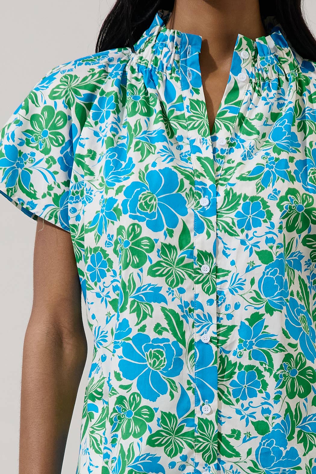 Bivore Floral Patma Mock Neck Top