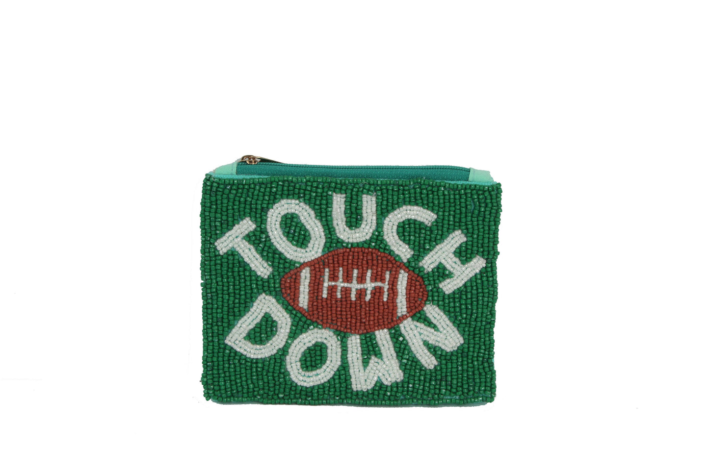Ladies Fully Beaded Touch Down Theme Coin Purse