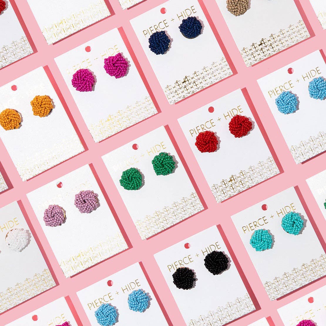 Custom Beaded Knot Stud Earrings | Knotted Stud