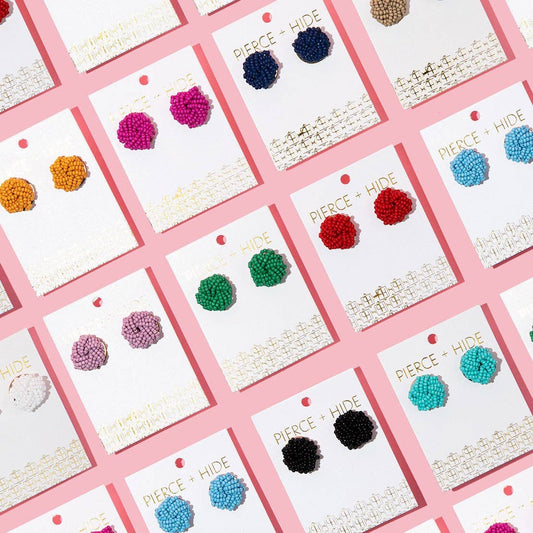 Custom Beaded Knot Stud Earrings | Knotted Stud