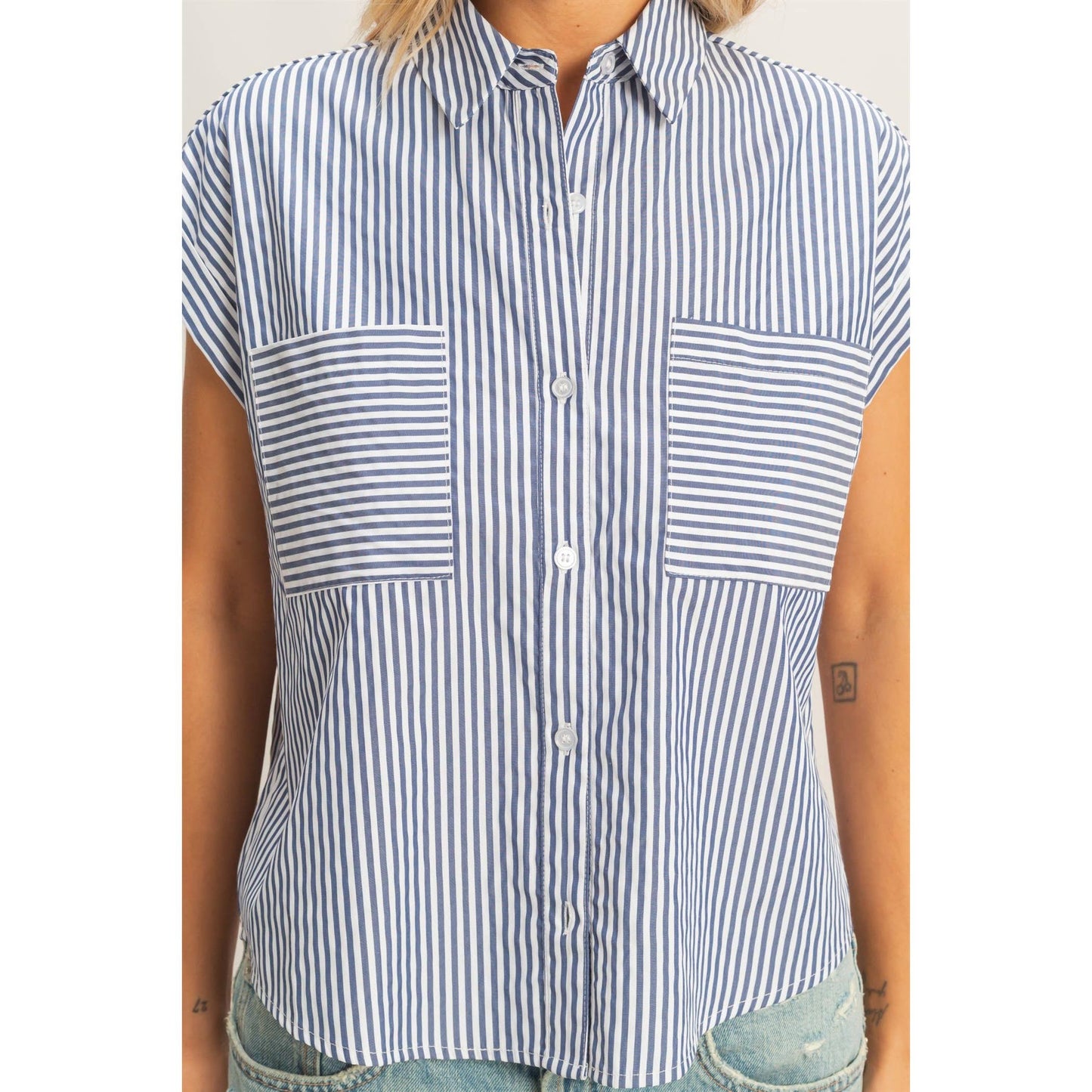 Button-Up Striped Shirt