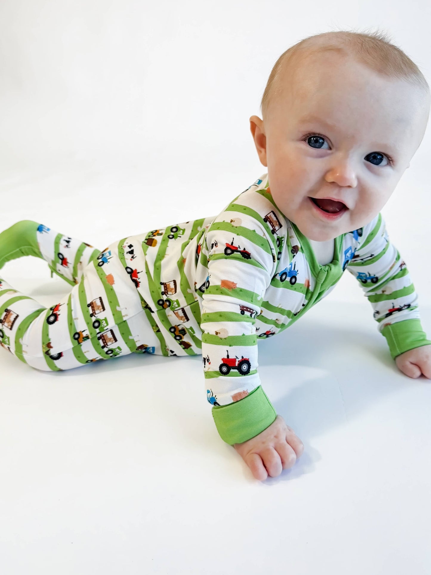 Farm Stripes - Zip Convertible Pajamas