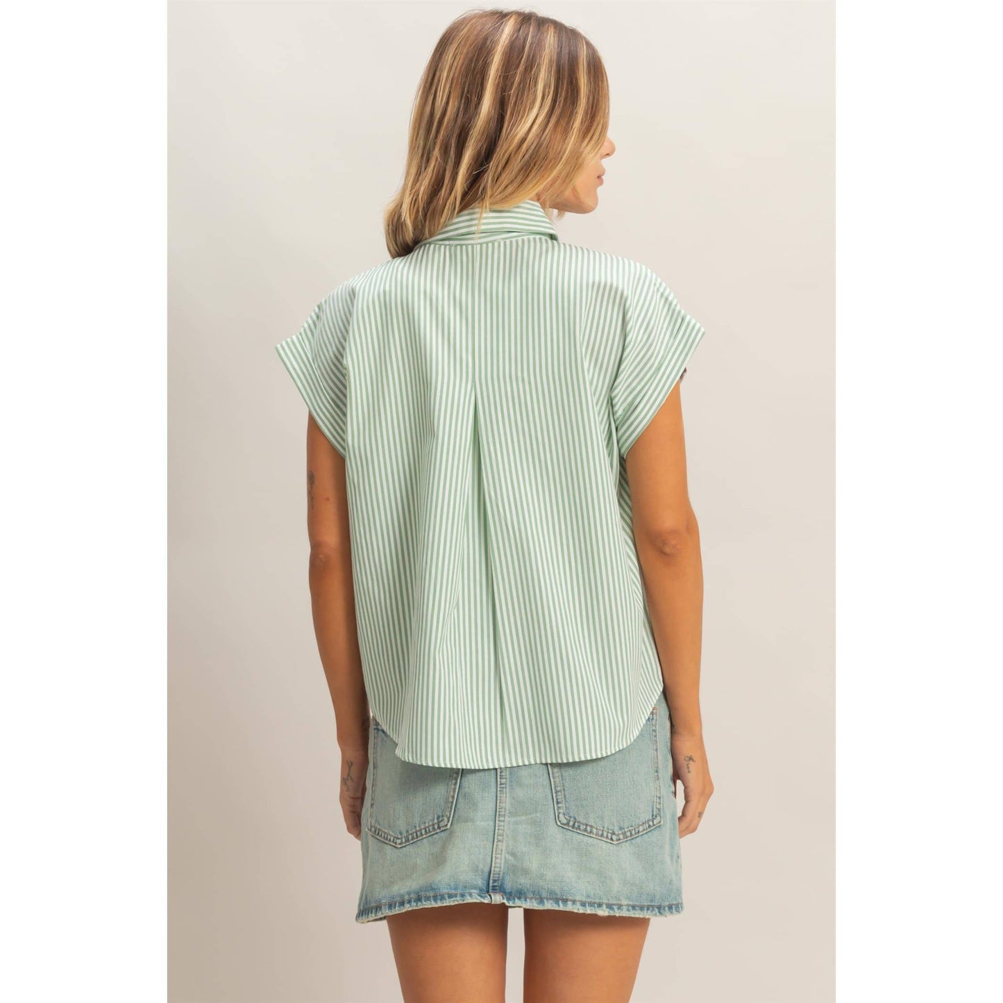 Button-Up Striped Shirt