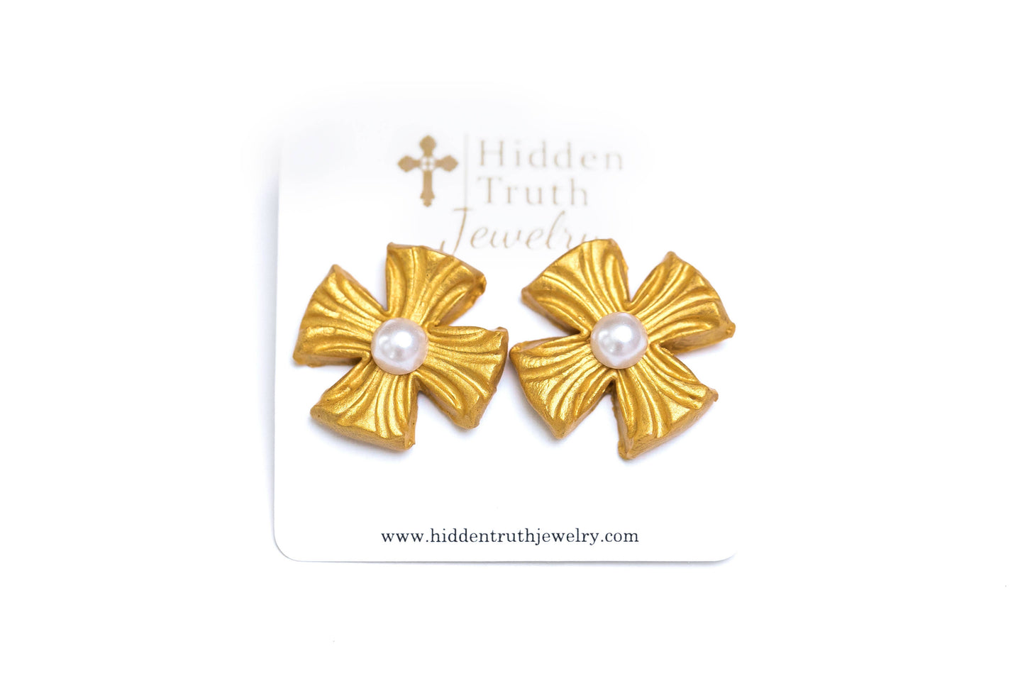 Julia Blair with Pearl Stud Earrings