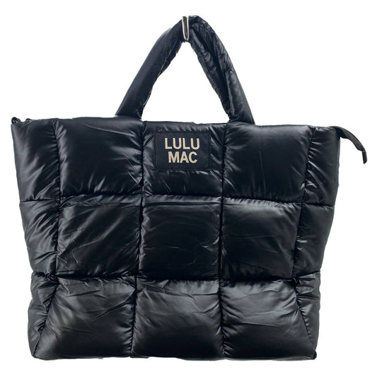 MP-8273 Large Puffer Metallic Handbag- Matte Black