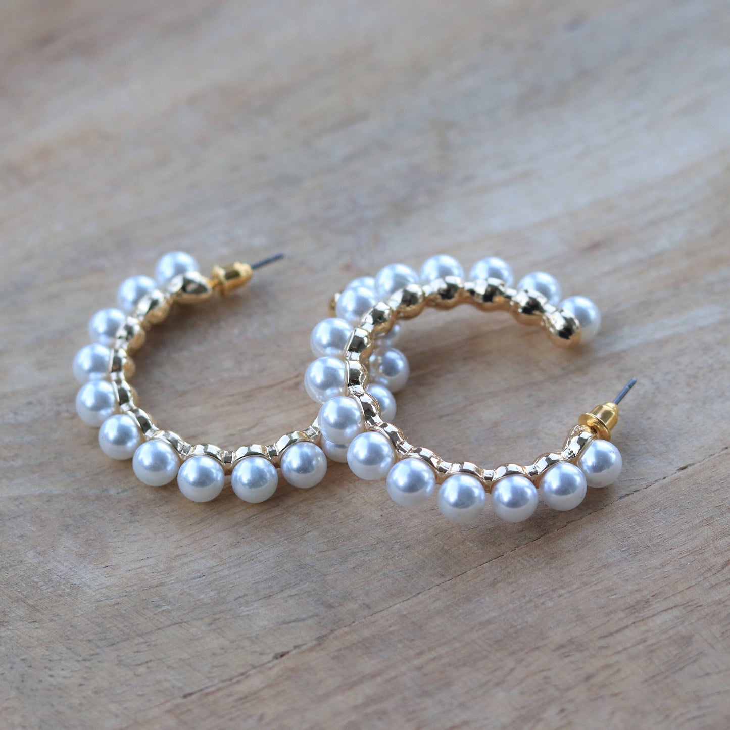 Pearl Hoops Earrings | Southern Style Hoop