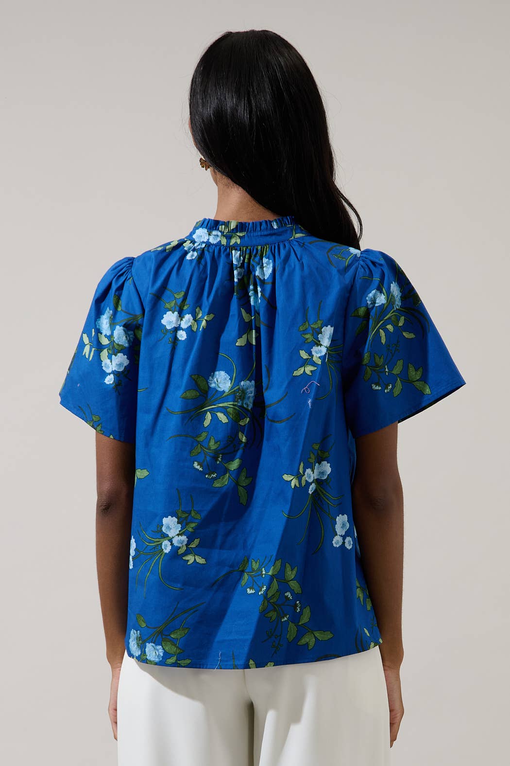 Sendra Floral Reva Split Neck Top