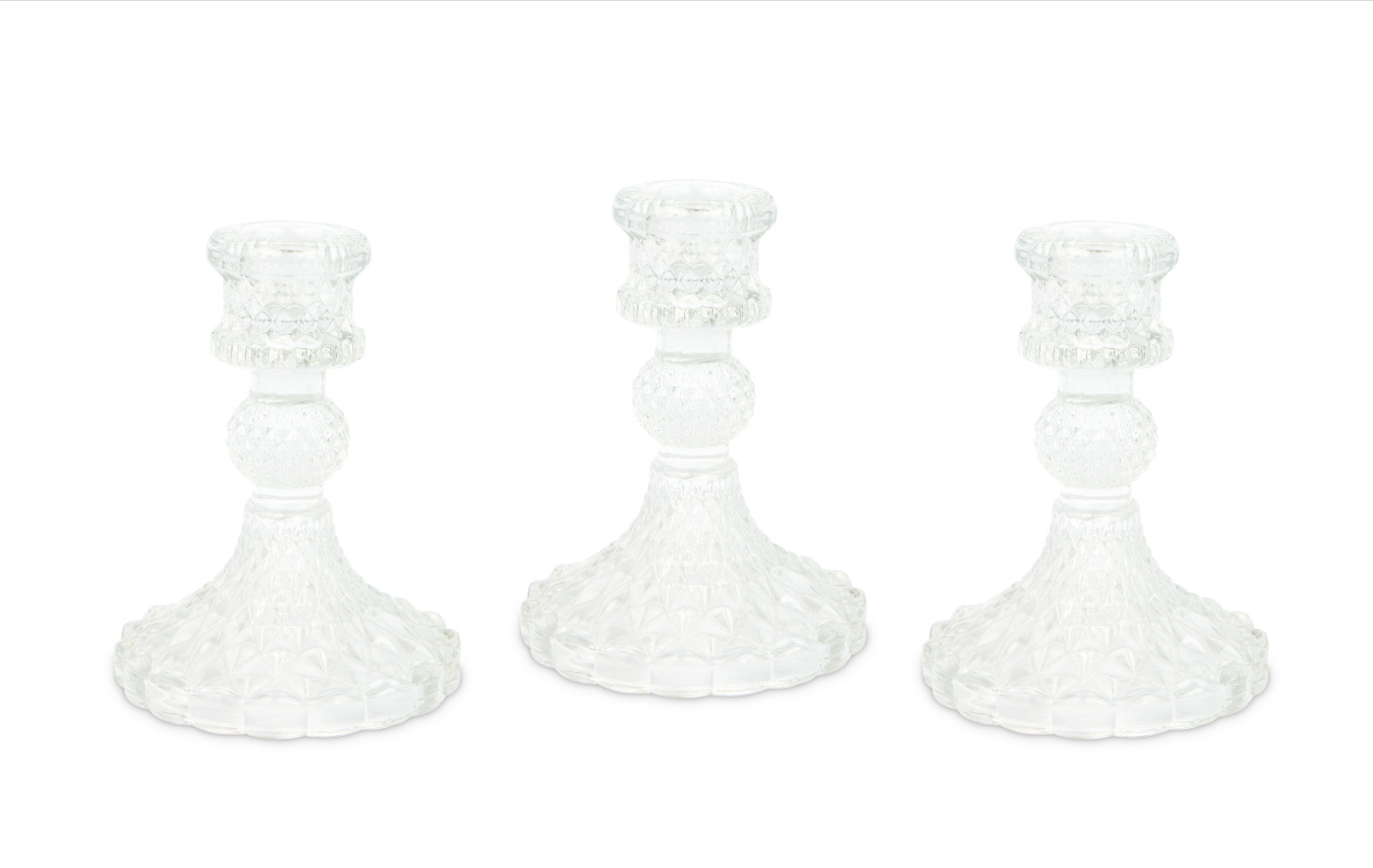 Vintage Style Pressed Glass Candle Holder