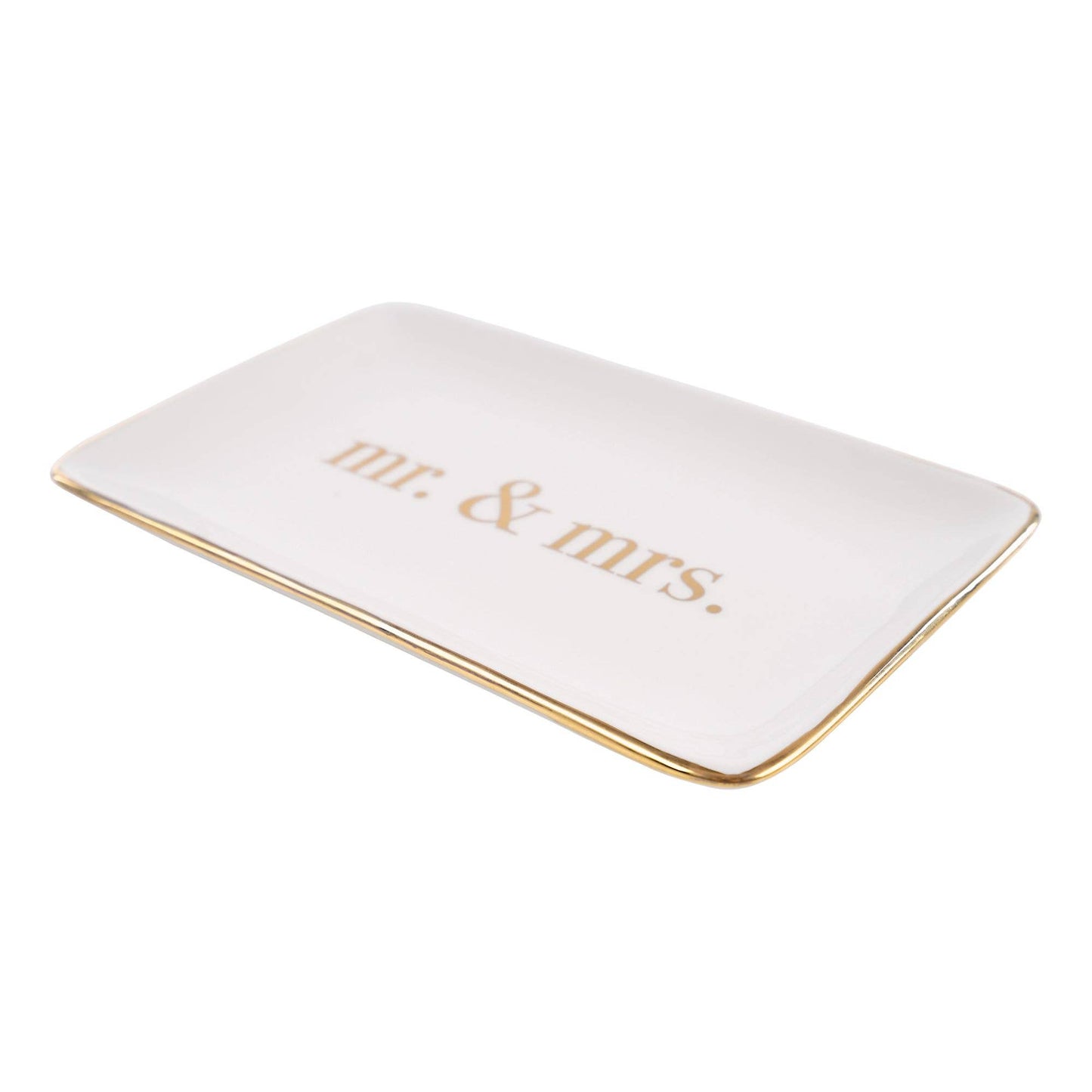 Gold Mr. & Mrs. Trinket Tray