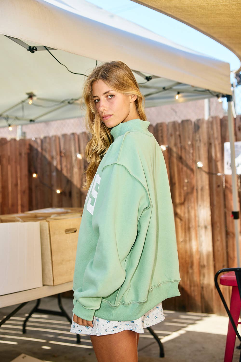 IT2594E-JESUS  'JESUS' Embroidered Mock Neck Sweatshirt