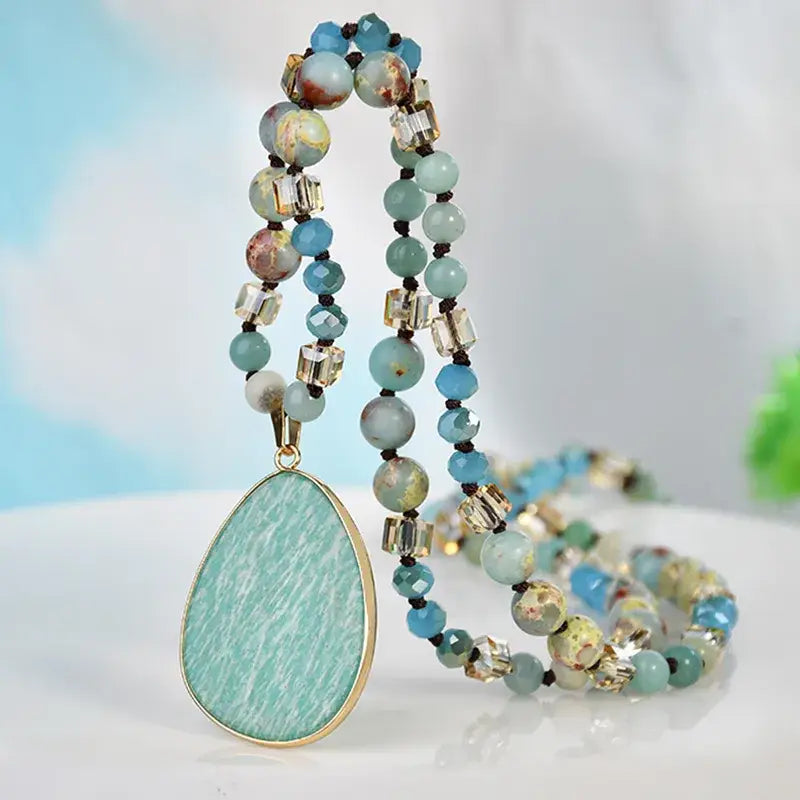 Stone Pendant Crystal Necklace