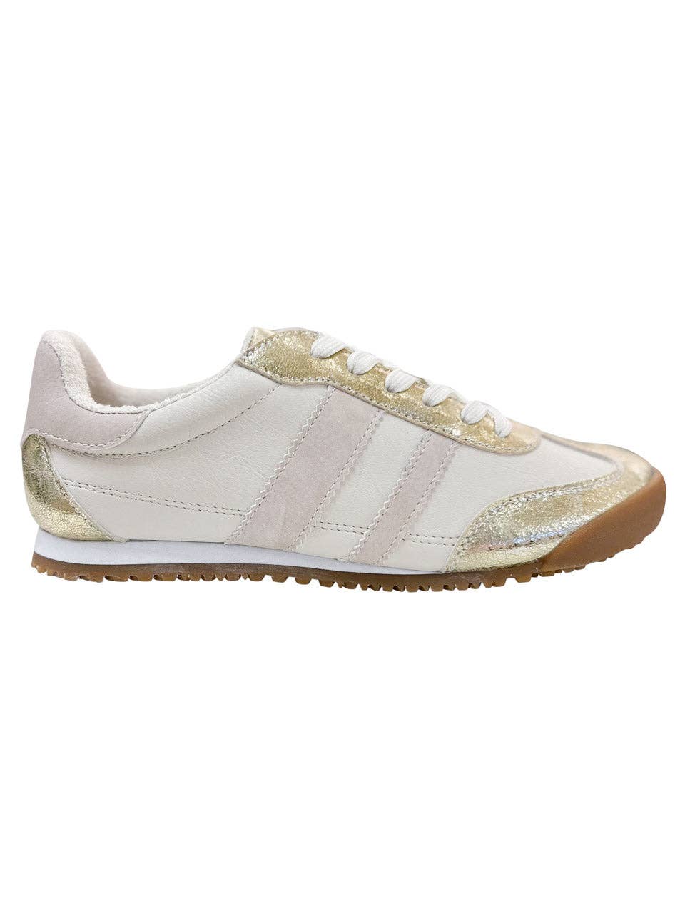 Madrid Sneaker in Beige and Gold