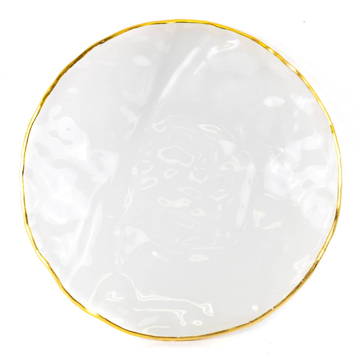 Preston Ripple Serving Plate   Frosted/Gold   13.25x13.25