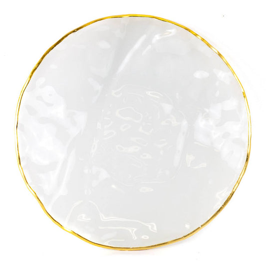 Preston Ripple Serving Plate   Frosted/Gold   13.25x13.25