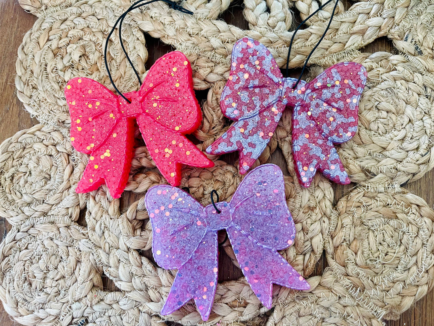 Glitter Bow Car Freshie 