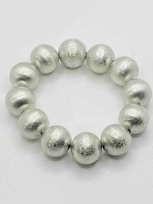 CHIC - BIG Ball Bracelet (brushed silver) S109