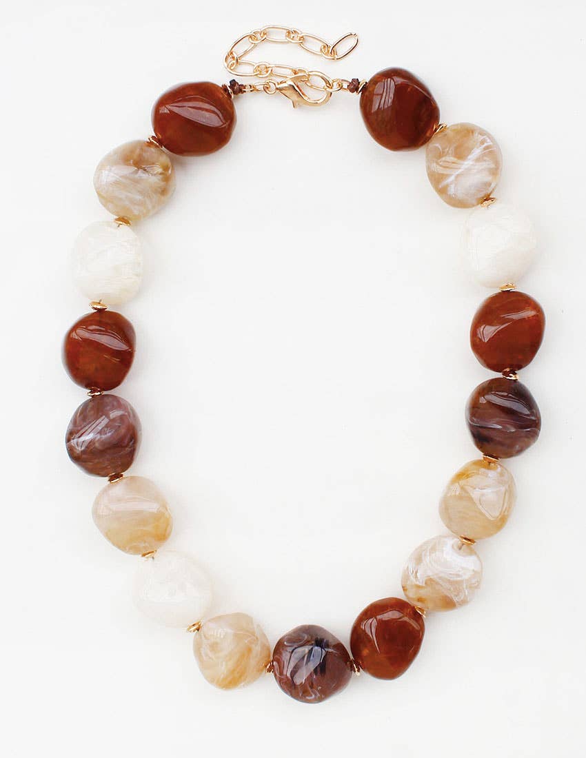 N26101 Bold Beaded Statement Necklace (18")