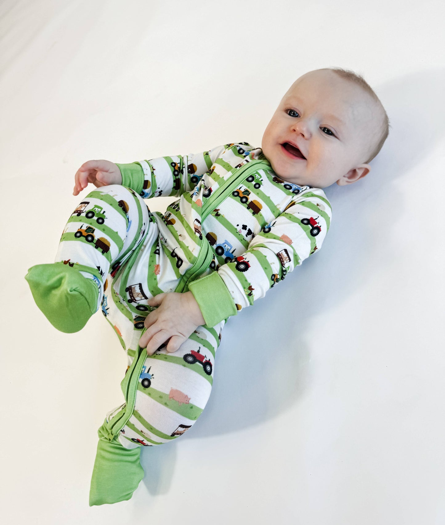 Farm Stripes - Zip Convertible Pajamas