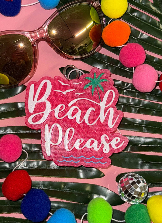Pink Beach Please Car Freshie