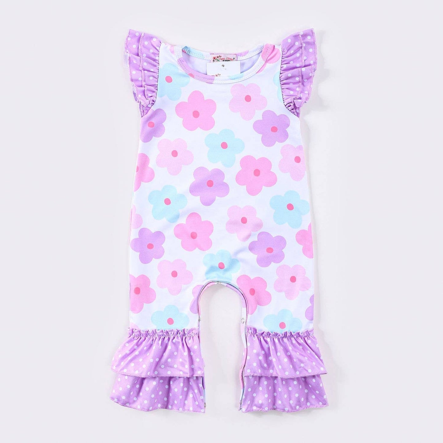 Purple Daisy Baby Romper
