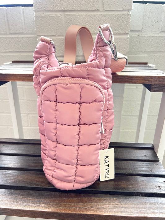 Mauve Quilted Water Bottle Carrier Bag