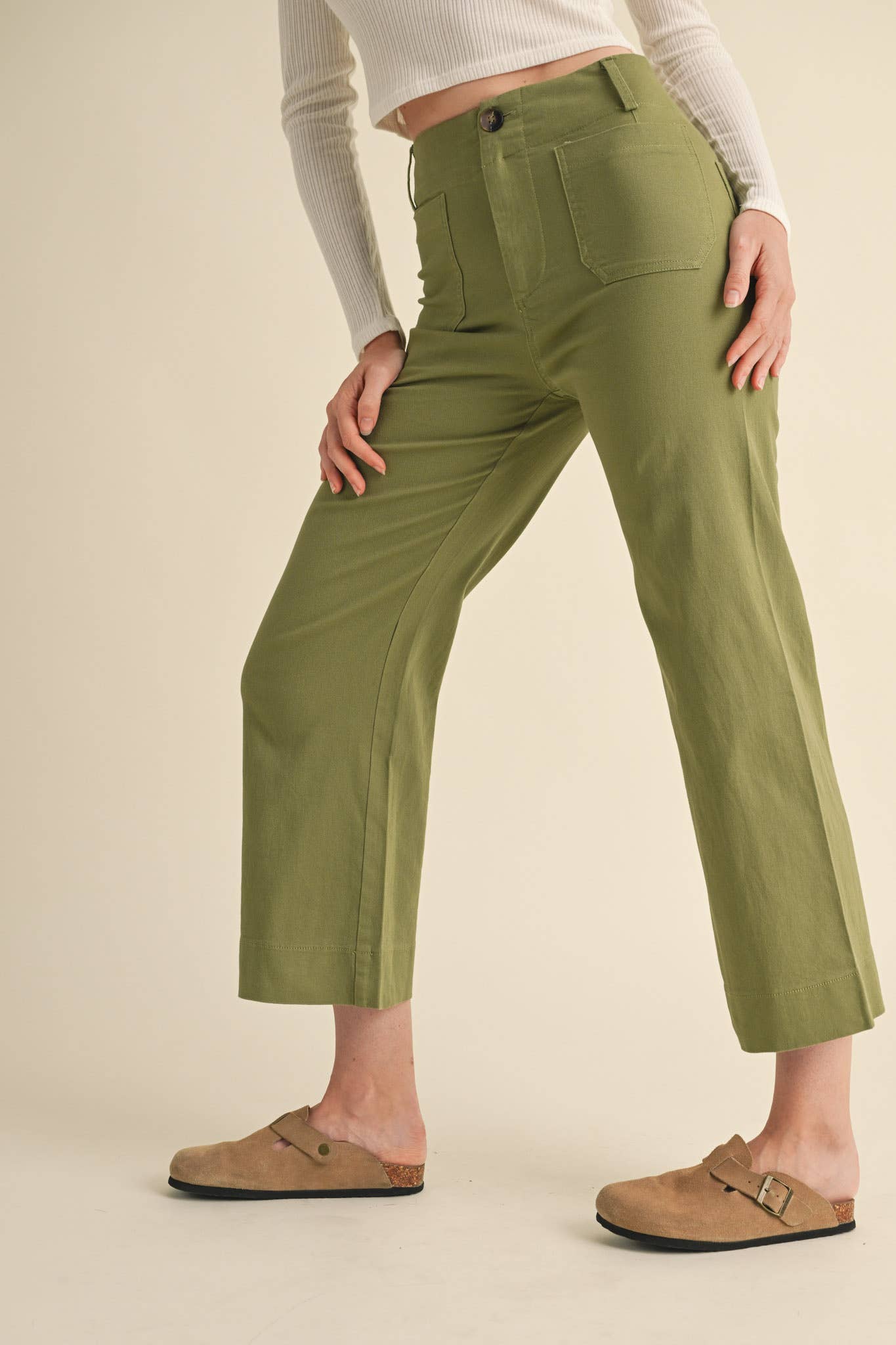 HIGH WAIST CROPPED WIDE LEG PANTS MP3303