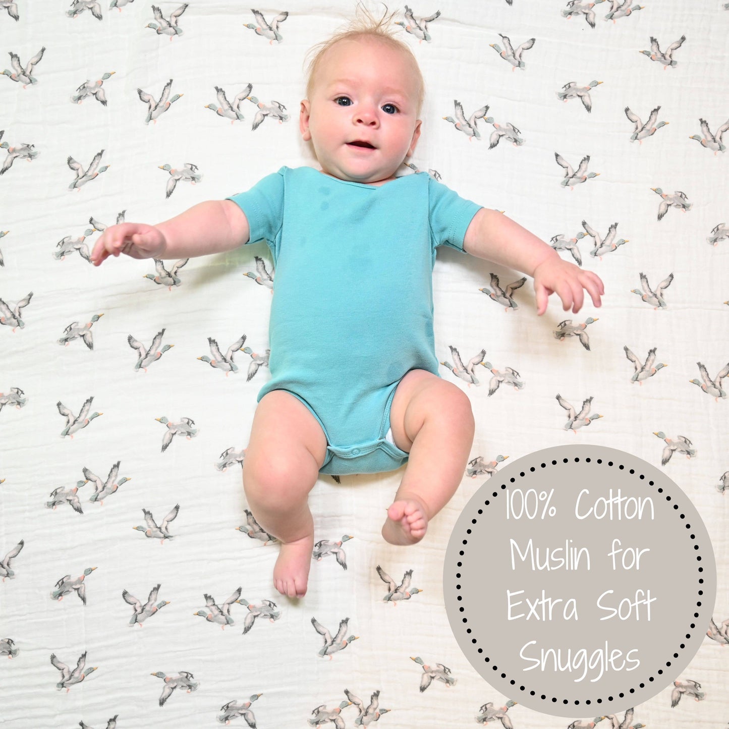 Quackin'up Baby Muslin Cotton Swaddle Blanket