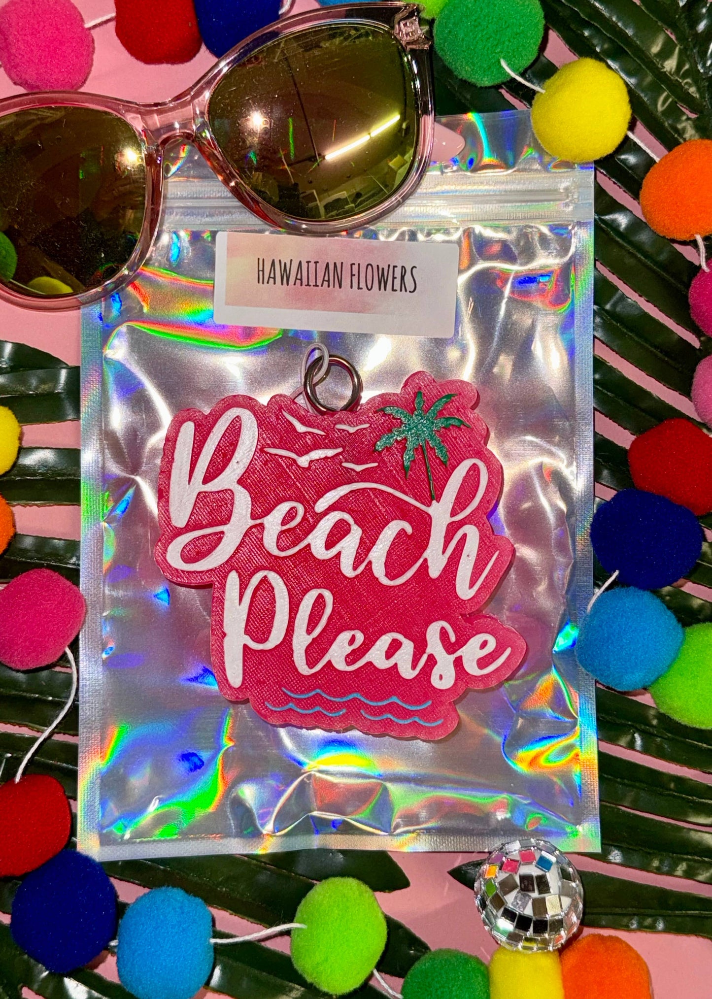 Pink Beach Please Car Freshie