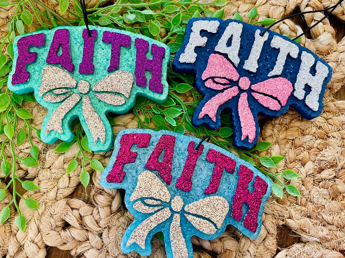 Faith with Bow Car Freshie 