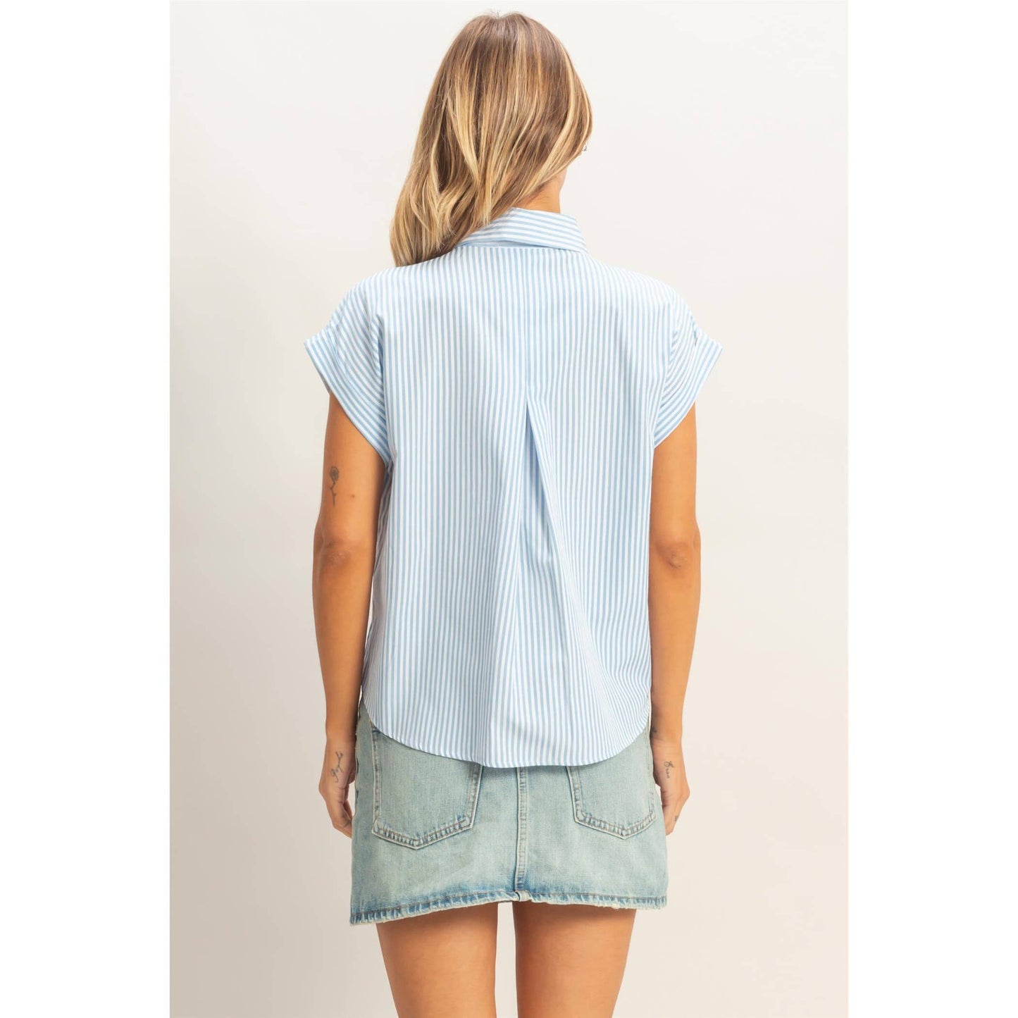 Button-Up Striped Shirt