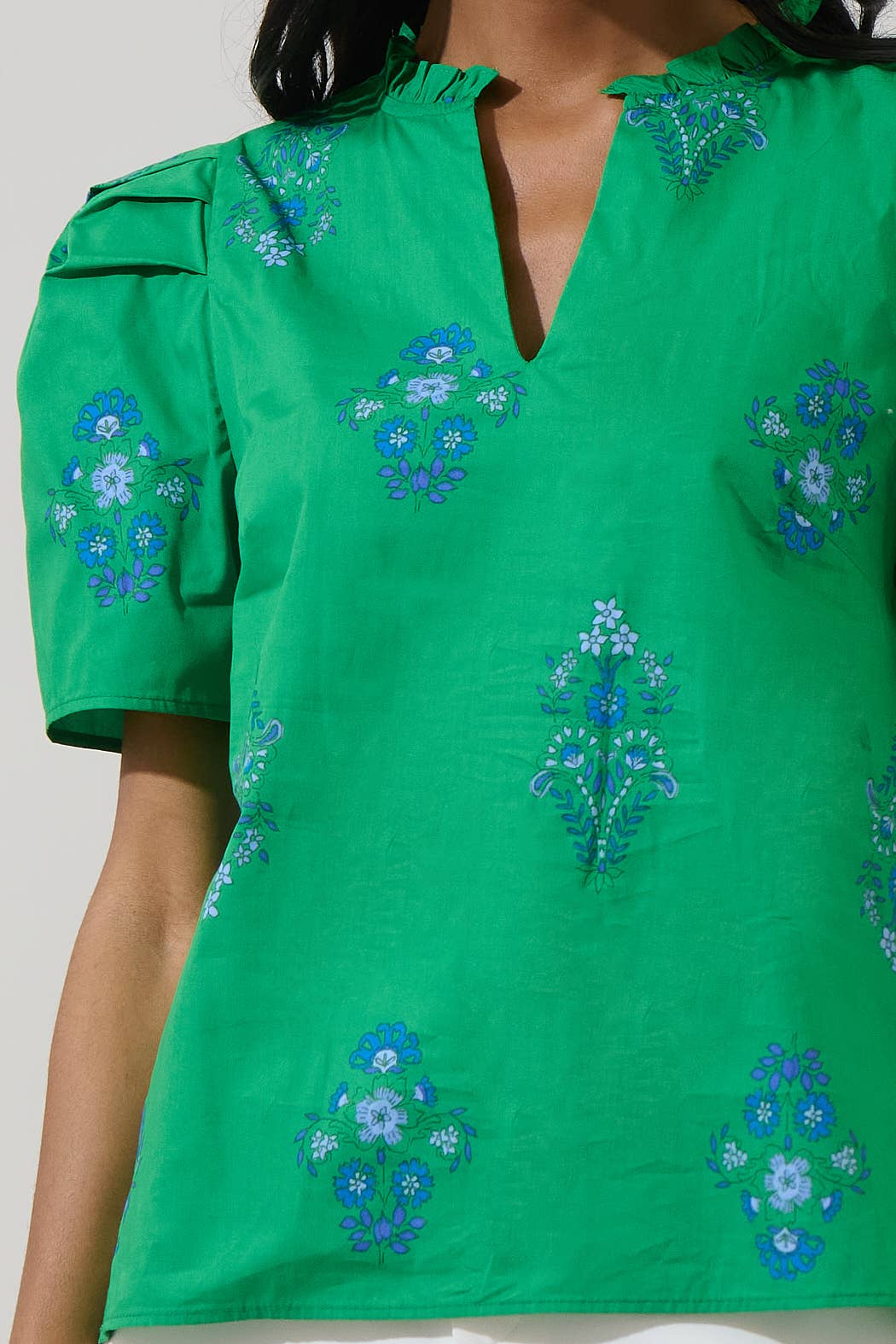 Halina Floral Gettie Ruffle Top