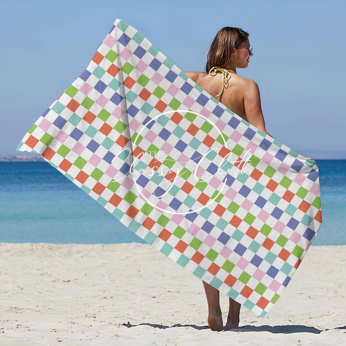 Beach Towel- Multicolored Checkered RTS